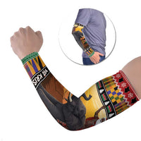 Kenya Safari Christmas Arm Sleeves Black Santa Riding Elephant - Heri ya Krismasi - Wonder Print Shop
