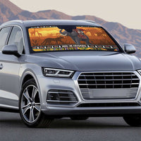 Kenya Safari Christmas Auto Sun Shade Black Santa Riding Elephant - Heri ya Krismasi - Wonder Print Shop