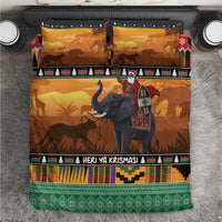 Kenya Safari Christmas Bedding Set Black Santa Riding Elephant - Heri ya Krismasi - Wonder Print Shop