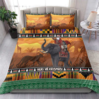 Kenya Safari Christmas Bedding Set Black Santa Riding Elephant - Heri ya Krismasi - Wonder Print Shop