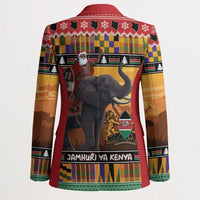Kenya Safari Christmas Blazer Black Santa Riding Elephant - Heri ya Krismasi - Wonder Print Shop
