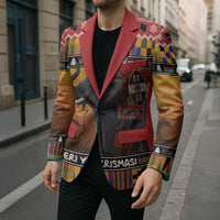 Kenya Safari Christmas Blazer Black Santa Riding Elephant - Heri ya Krismasi - Wonder Print Shop