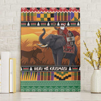 Kenya Safari Christmas Canvas Wall Art Black Santa Riding Elephant - Heri ya Krismasi - Wonder Print Shop