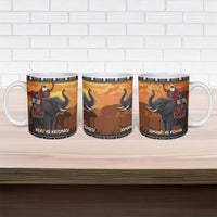 Kenya Safari Christmas Ceramic Mug Black Santa Riding Elephant - Heri ya Krismasi - Wonder Print Shop