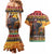 Kenya Safari Christmas Couples Matching Mermaid Dress and Hawaiian Shirt Black Santa Riding Elephant - Heri ya Krismasi - Wonder Print Shop