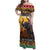 Kenya Safari Christmas Family Matching Off Shoulder Maxi Dress and Hawaiian Shirt Black Santa Riding Elephant - Heri ya Krismasi - Wonder Print Shop