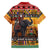 Kenya Safari Christmas Family Matching Puletasi and Hawaiian Shirt Black Santa Riding Elephant - Heri ya Krismasi - Wonder Print Shop