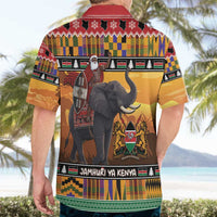 Kenya Safari Christmas Hawaiian Shirt Black Santa Riding Elephant - Heri ya Krismasi - Wonder Print Shop