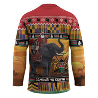 Kenya Safari Christmas Hockey Jersey Black Santa Riding Elephant - Heri ya Krismasi - Wonder Print Shop