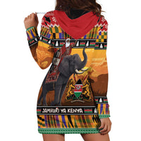 Kenya Safari Christmas Hoodie Dress Black Santa Riding Elephant - Heri ya Krismasi - Wonder Print Shop