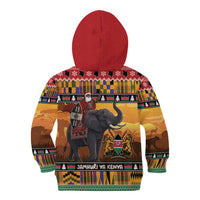 Kenya Safari Christmas Kid Hoodie Black Santa Riding Elephant - Heri ya Krismasi - Wonder Print Shop