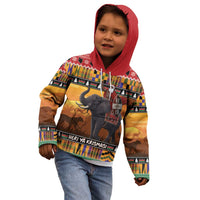 Kenya Safari Christmas Kid Hoodie Black Santa Riding Elephant - Heri ya Krismasi - Wonder Print Shop