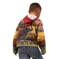 Kenya Safari Christmas Kid Hoodie Black Santa Riding Elephant - Heri ya Krismasi - Wonder Print Shop