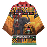 Kenya Safari Christmas Kimono Black Santa Riding Elephant - Heri ya Krismasi - Wonder Print Shop