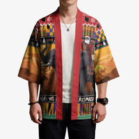 Kenya Safari Christmas Kimono Black Santa Riding Elephant - Heri ya Krismasi - Wonder Print Shop