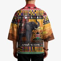 Kenya Safari Christmas Kimono Black Santa Riding Elephant - Heri ya Krismasi - Wonder Print Shop