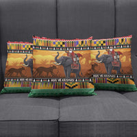 Kenya Safari Christmas Pillow Cover Black Santa Riding Elephant - Heri ya Krismasi - Wonder Print Shop