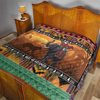 Kenya Safari Christmas Quilt Black Santa Riding Elephant - Heri ya Krismasi - Wonder Print Shop