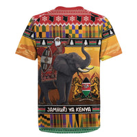 Kenya Safari Christmas Rugby Jersey Black Santa Riding Elephant - Heri ya Krismasi - Wonder Print Shop