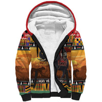 Kenya Safari Christmas Sherpa Hoodie Black Santa Riding Elephant - Heri ya Krismasi - Wonder Print Shop