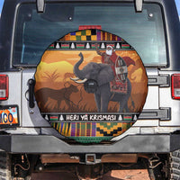 Kenya Safari Christmas Spare Tire Cover Black Santa Riding Elephant - Heri ya Krismasi - Wonder Print Shop