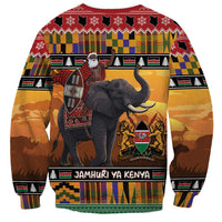 Kenya Safari Christmas Sweatshirt Black Santa Riding Elephant - Heri ya Krismasi - Wonder Print Shop