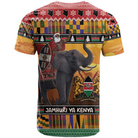 Kenya Safari Christmas T Shirt Black Santa Riding Elephant - Heri ya Krismasi - Wonder Print Shop
