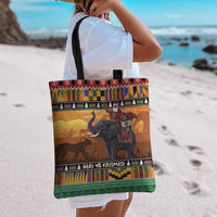 Kenya Safari Christmas Tote Bag Black Santa Riding Elephant - Heri ya Krismasi - Wonder Print Shop