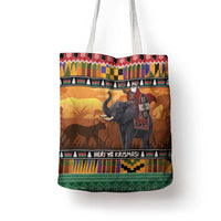 Kenya Safari Christmas Tote Bag Black Santa Riding Elephant - Heri ya Krismasi - Wonder Print Shop