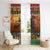Kenya Safari Christmas Window Curtain Black Santa Riding Elephant - Heri ya Krismasi - Wonder Print Shop