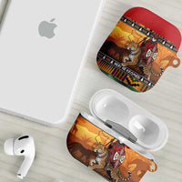 Kenya Safari Christmas AirPods Case Black Santa Riding Leopards - Heri ya Krismasi - Wonder Print Shop