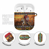 Kenya Safari Christmas AirPods Case Black Santa Riding Leopards - Heri ya Krismasi - Wonder Print Shop