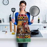 Kenya Safari Christmas Apron Black Santa Riding Leopards - Heri ya Krismasi - Wonder Print Shop