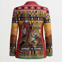 Kenya Safari Christmas Blazer Black Santa Riding Leopards - Heri ya Krismasi - Wonder Print Shop