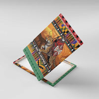 Kenya Safari Christmas Canvas Wall Art Black Santa Riding Leopards - Heri ya Krismasi - Wonder Print Shop