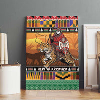 Kenya Safari Christmas Canvas Wall Art Black Santa Riding Leopards - Heri ya Krismasi - Wonder Print Shop