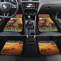 Kenya Safari Christmas Car Mats Black Santa Riding Leopards - Heri ya Krismasi - Wonder Print Shop