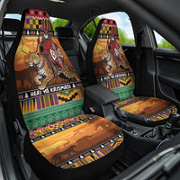 Kenya Safari Christmas Car Seat Cover Black Santa Riding Leopards - Heri ya Krismasi - Wonder Print Shop