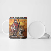 Kenya Safari Christmas Ceramic Mug Black Santa Riding Leopards - Heri ya Krismasi - Wonder Print Shop