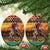 Kenya Safari Christmas Ceramic Ornament Black Santa Riding Leopards - Heri ya Krismasi - Wonder Print Shop