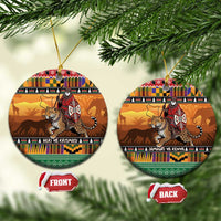 Kenya Safari Christmas Ceramic Ornament Black Santa Riding Leopards - Heri ya Krismasi - Wonder Print Shop