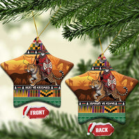 Kenya Safari Christmas Ceramic Ornament Black Santa Riding Leopards - Heri ya Krismasi - Wonder Print Shop