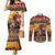 Kenya Safari Christmas Couples Matching Mermaid Dress and Long Sleeve Button Shirt Black Santa Riding Leopards - Heri ya Krismasi - Wonder Print Shop