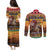 Kenya Safari Christmas Couples Matching Puletasi and Long Sleeve Button Shirt Black Santa Riding Leopards - Heri ya Krismasi - Wonder Print Shop
