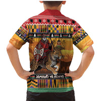 Kenya Safari Christmas Family Matching Mermaid Dress and Hawaiian Shirt Black Santa Riding Leopards - Heri ya Krismasi - Wonder Print Shop