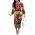 Kenya Safari Christmas Family Matching Off The Shoulder Long Sleeve Dress and Hawaiian Shirt Black Santa Riding Leopards - Heri ya Krismasi - Wonder Print Shop