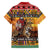 Kenya Safari Christmas Family Matching Off Shoulder Short Dress and Hawaiian Shirt Black Santa Riding Leopards - Heri ya Krismasi - Wonder Print Shop