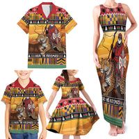 Kenya Safari Christmas Family Matching Tank Maxi Dress and Hawaiian Shirt Black Santa Riding Leopards - Heri ya Krismasi - Wonder Print Shop