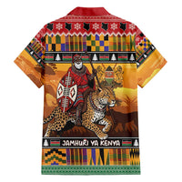 Kenya Safari Christmas Hawaiian Shirt Black Santa Riding Leopards - Heri ya Krismasi - Wonder Print Shop