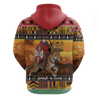 Kenya Safari Christmas Hoodie Black Santa Riding Leopards - Heri ya Krismasi - Wonder Print Shop